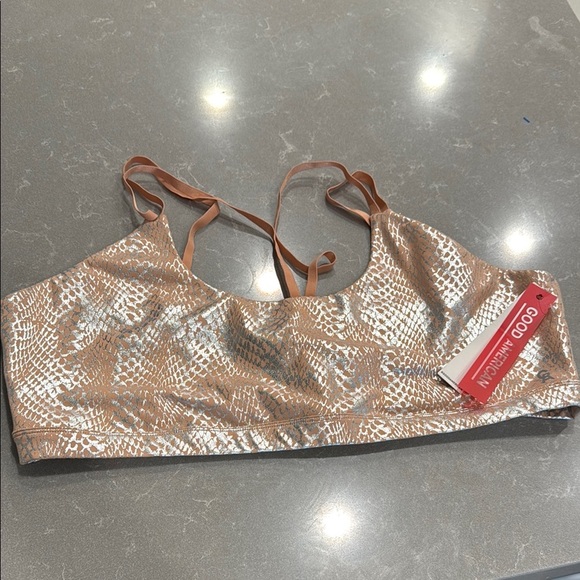 Good American Pink Brown and Silver Sports Bra with Racerback Size 7 or 4x - Picture 1 of 4